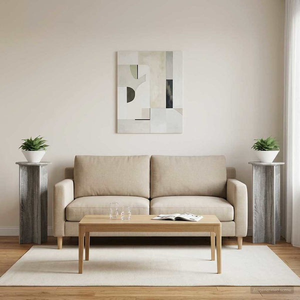Kasviteline 2 kpl Harmaa sonoma Ø40 x 100 cm Tekninen puu