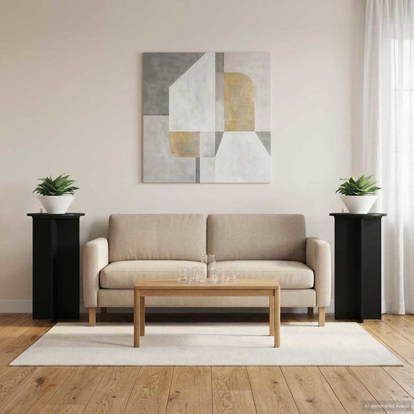 Kasviteline 2 kpl Musta 40 x 40 x 80 cm Tekninen puu