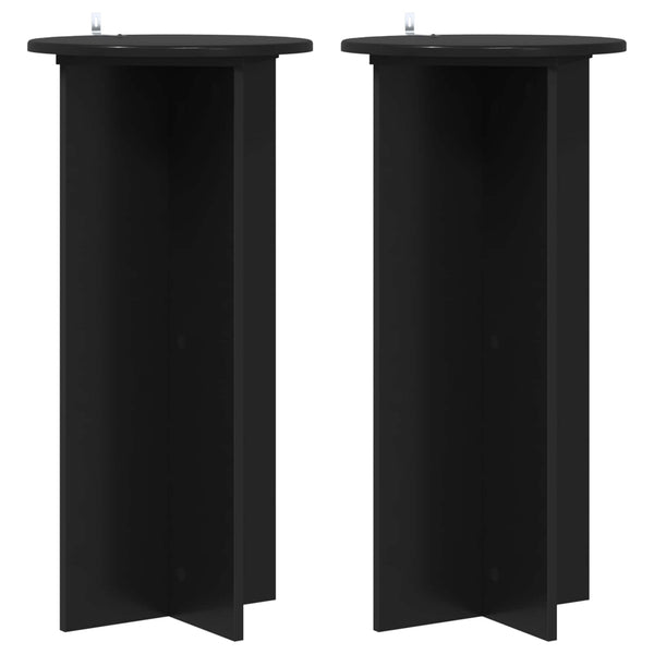 Kasviteline 2 kpl Musta 40 x 40 x 80 cm Tekninen puu