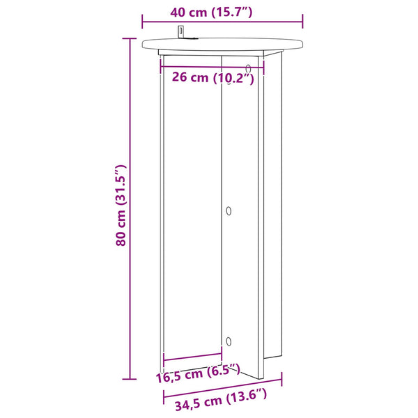 Kasviteline 2 kpl Musta 40 x 40 x 80 cm Tekninen puu