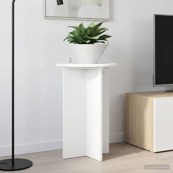 Kasviteline 2 kpl valkoinen Ø40 x 60 cm Tekninen puu