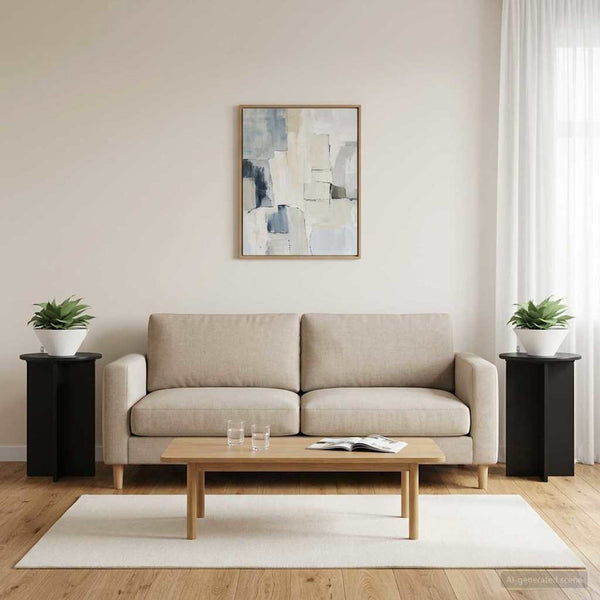 Kasviteline 2 kpl Musta Ø40 x 60 cm Tekninen puu