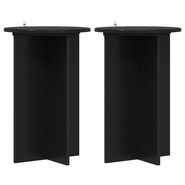 Kasviteline 2 kpl Musta Ø40 x 60 cm Tekninen puu