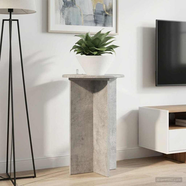 Kasviteline 2 kpl Betoninharmaa Ø40 x 60 cm Tekninen puu