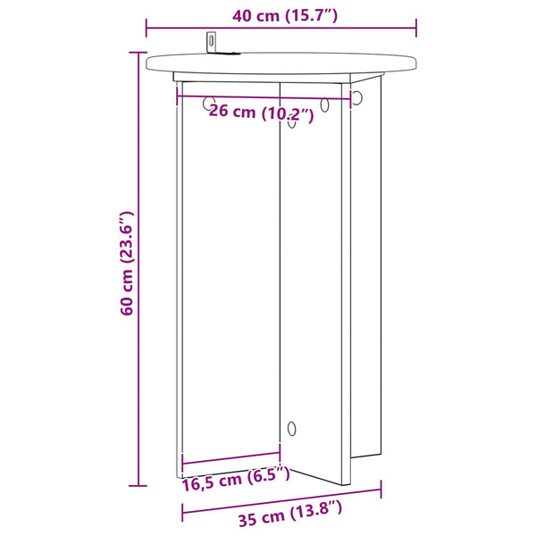 Kasviteline 2 kpl Betoninharmaa Ø40 x 60 cm Tekninen puu