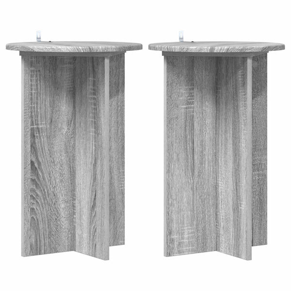 Kasviteline 2 kpl Harmaa sonoma Ø40 x 60 cm Tekninen puu