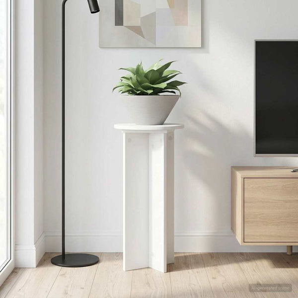 Kasviteline 2 kpl valkoinen Ø29,5 x 60 cm Tekninen puu