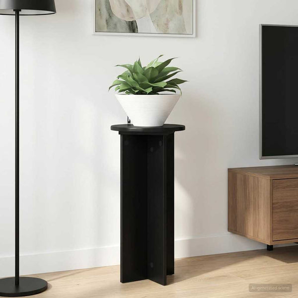 Kasviteline 2 kpl Musta 29,5 x 29,5 x 60 cm Tekninen puu