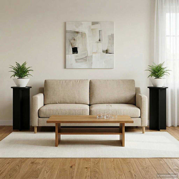 Kasviteline 2 kpl Musta 29,5 x 29,5 x 60 cm Tekninen puu