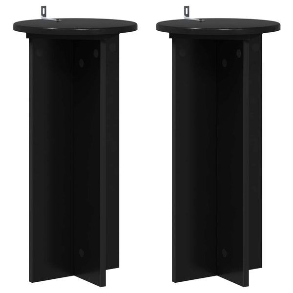 Kasviteline 2 kpl Musta 29,5 x 29,5 x 60 cm Tekninen puu
