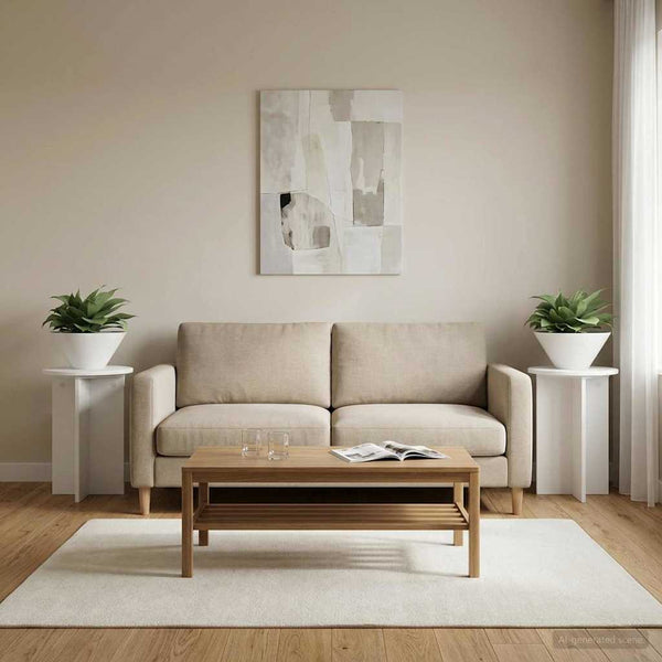 Kasviteline 2 kpl valkoinen Ø40 x 40 cm Tekninen puu