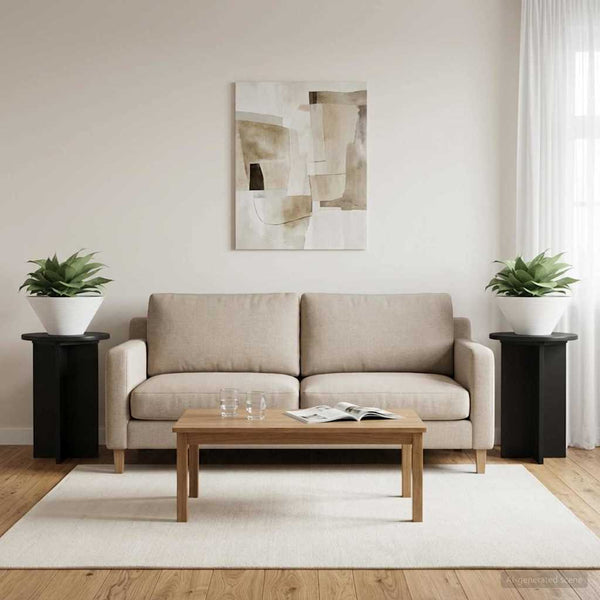 Kasviteline 2 kpl Musta Ø29,5 x 40 cm Tekninen puu