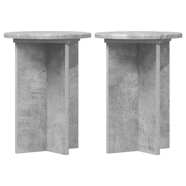 Kasviteline 2 kpl Betoninharmaa Ø29,5 x 40 cm Tekninen puu