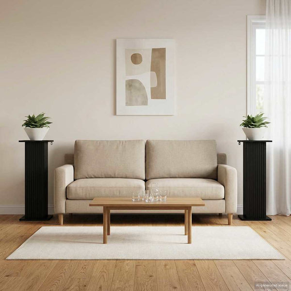 Kasviteline 2 kpl Musta 30,5 x 30 x 80,5 cm Tekninen puu
