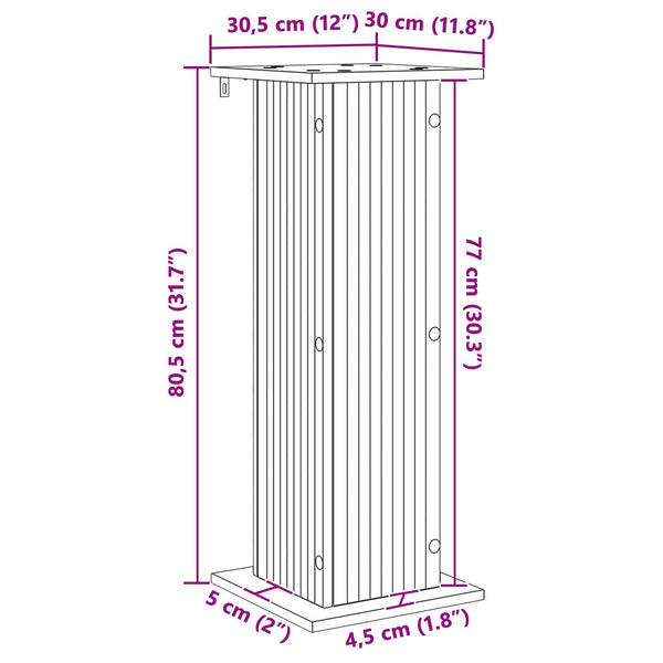 Kasviteline 2 kpl Savutammi 30,5 x 30 x 80,5 cm Tekninen puu