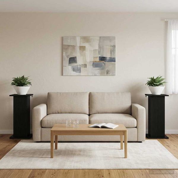 Kasviteline 2 kpl Musta 30,5 x 30 x 60,5 cm Tekninen puu