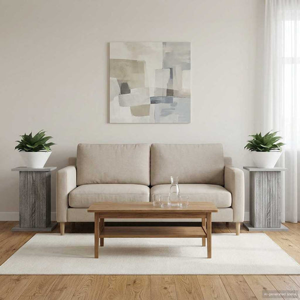 Kasviteline 2 kpl Harmaa sonoma 30,5 x 30 x 43 cm Tekninen puu