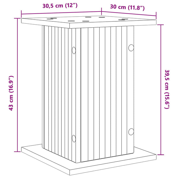 Kasviteline 2 kpl Harmaa sonoma 30,5 x 30 x 43 cm Tekninen puu