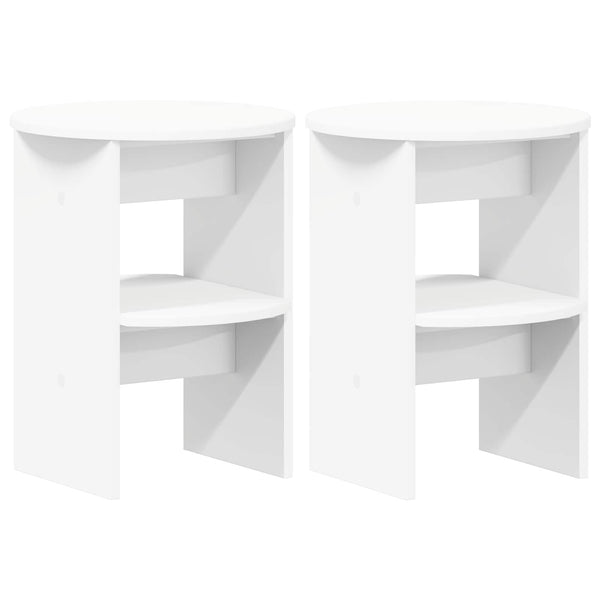 Sivukaappi 2 pcs Valkoinen Ø40 x 50 cm Käsitelty puu