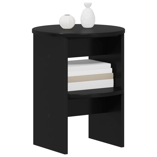 Sivukaappi 2 pcs Musta Ø40 x 50 cm Käsitelty puu