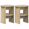 Sivukaappi 2 pcs Sonoman tammi Ø40 x 50 cm Käsitelty puu