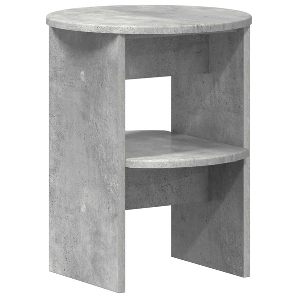Sivukaappi Betoni Harmaa Ø40 x 50 cm Käsitelty puu