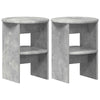 Sivukaappi 2 pcs Betoni Harmaa Ø40 x 50 cm Käsitelty puu