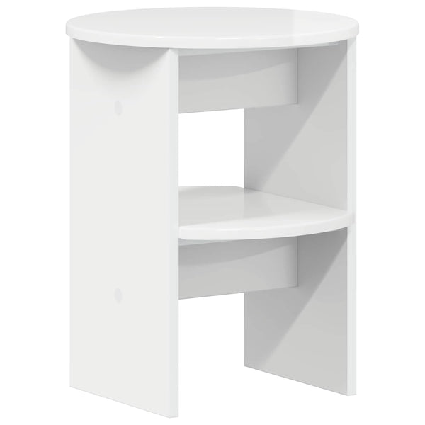 Sivukaappi 2 pcs Kiiltävä Valkoinen Ø40 x 50 cm Käsitelty puu