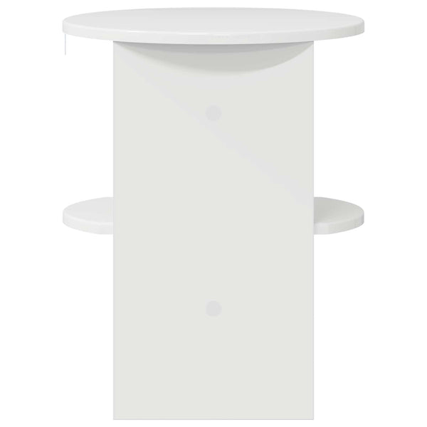 Sivukaappi 2 pcs Kiiltävä Valkoinen Ø40 x 50 cm Käsitelty puu