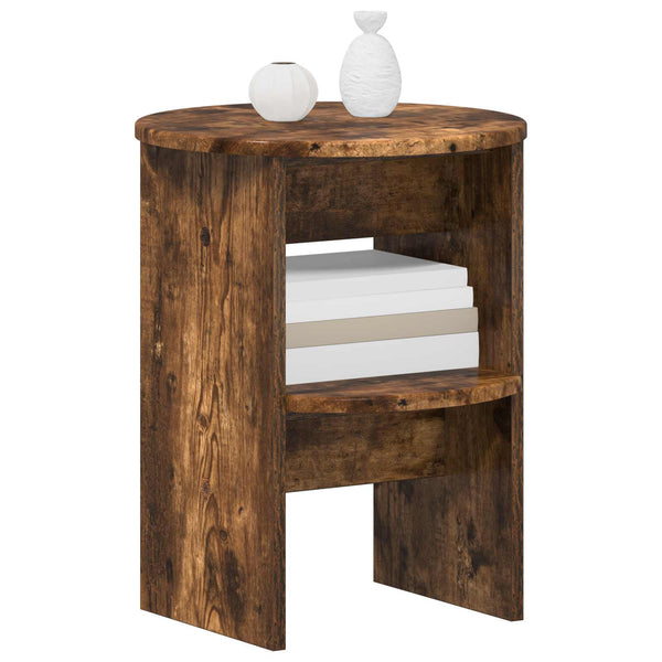Sivukaappi 2 pcs Savustettu Tammi Ø40 x 50 cm Käsitelty puu