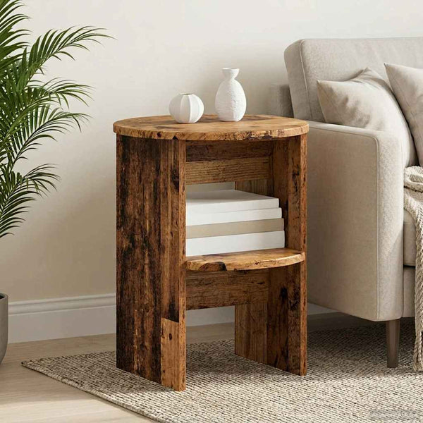 Sivukaappi 2 pcs Vanha puu Ø40 x 50 cm Käsitelty puu