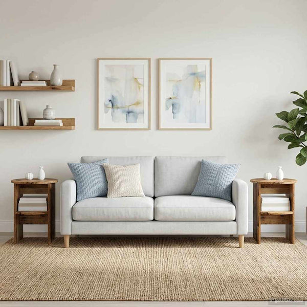 Sivukaappi 2 pcs Vanha puu Ø40 x 50 cm Käsitelty puu