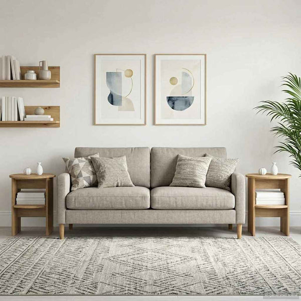 Sivukaappi 2 pcs Artisan Tammi Ø40 x 50 cm Käsitelty puu