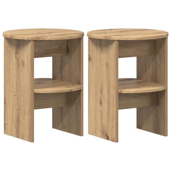 Sivukaappi 2 pcs Artisan Tammi Ø40 x 50 cm Käsitelty puu
