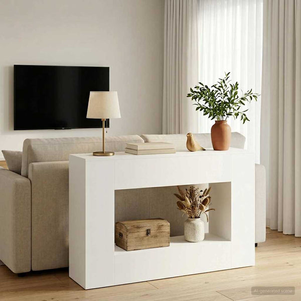 Console Table valkoinen 101 x 29 x 74 cm Tekninen puu
