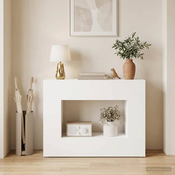Console Table valkoinen 101 x 29 x 74 cm Tekninen puu