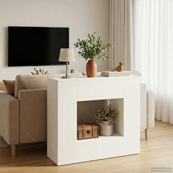 Console Table valkoinen 82 x 29 x 74 cm Tekninen puu