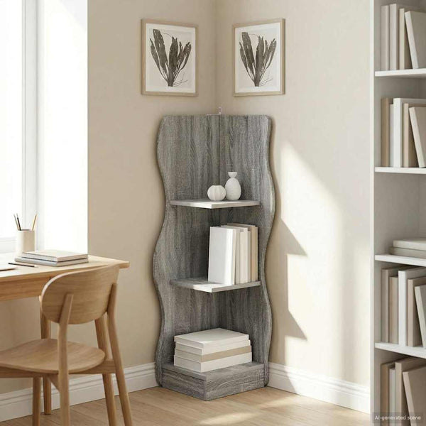 Kulmahylly Harmaa sonoma 34 x 33 x 102 cm Tekninen puu