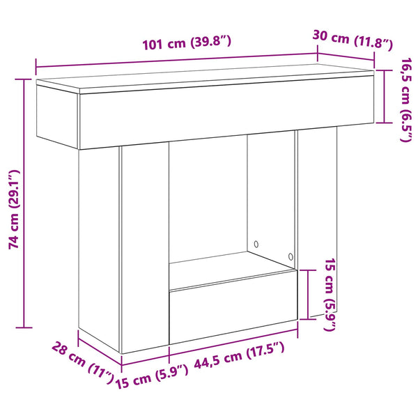 Musta Tammi 101 x 30 x 74 cm