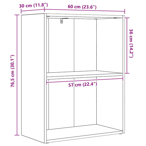 Kirjahylly 60 x 30 x 76.5 cm Tekninen puu Musta tammi.
