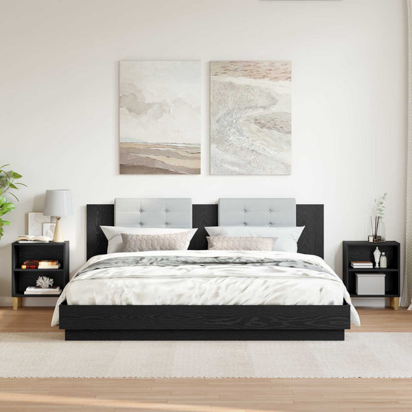 Sängynkaappi 2 pcs Musta tammi. 40 x 30 x 50 cm Tekninen puu