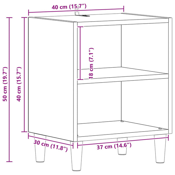 Sängynkaappi 2 pcs Musta tammi. 40 x 30 x 50 cm Tekninen puu