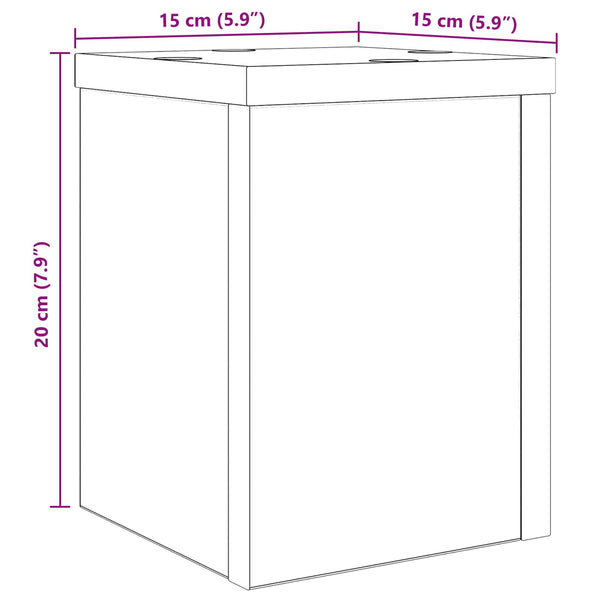 Kasviteline 2 kpl Musta tammi 15 x 15 x 20 cm Tekninen puu