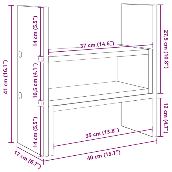 Monitoripöytäteline Musta tammi 40 x 17 x 41 cm Tekninen puu