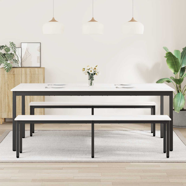 Ruokapöytä Valkoinen 200 x 100 x 75 cm Massiivinen mänty