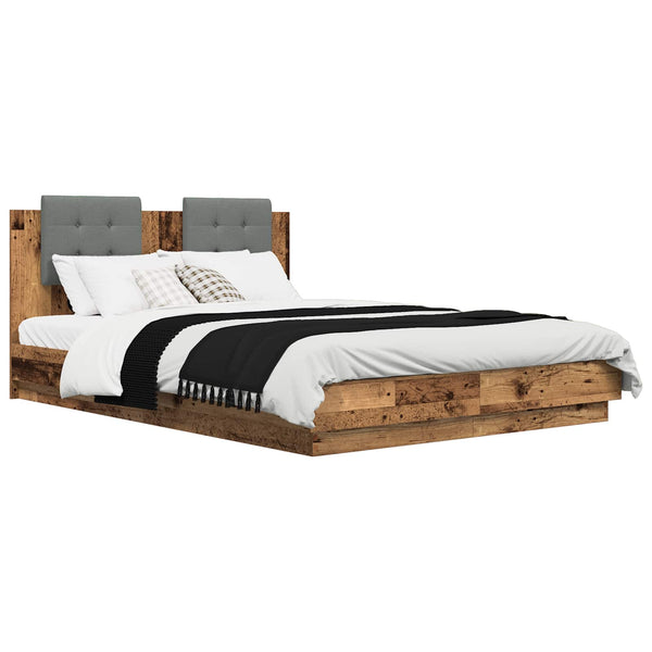 Sängyn runko päädyllä Vanha Puu 5FT King Size Tekninen puu