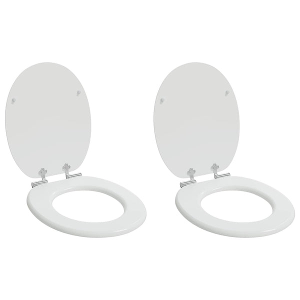 WC-istuin 2 pcs valkoinen 44 x 38 cm Tekninen puu