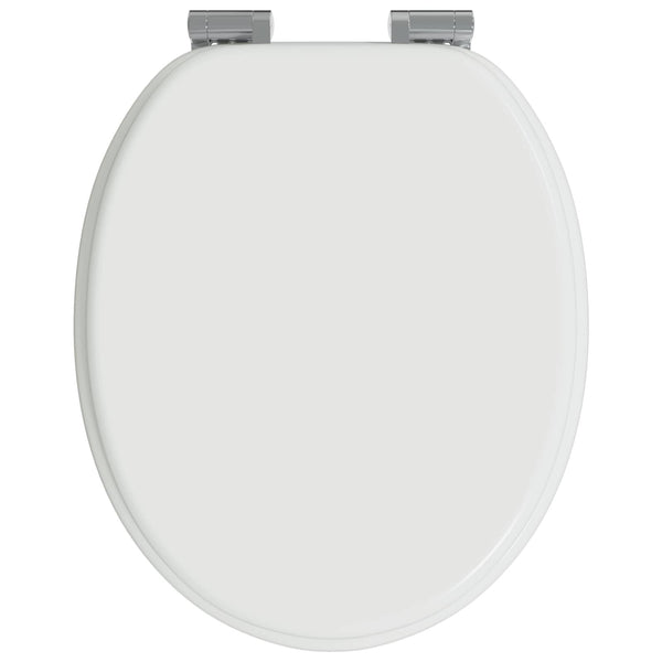 WC-istuin 2 pcs valkoinen 44 x 38 cm Tekninen puu