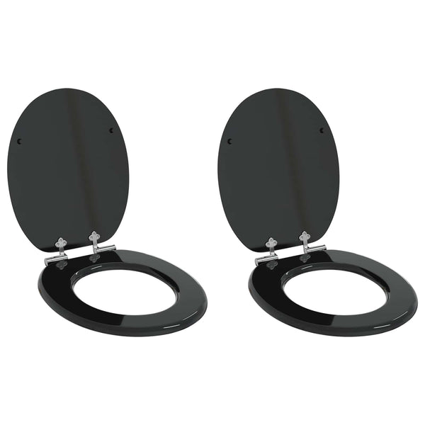WC-istuin 2 pcs Musta 44 x 38 cm Tekninen puu