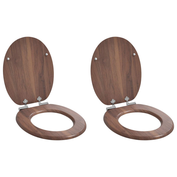 WC-istuin 2 pcs Ruskea 44 x 38 cm Tekninen puu